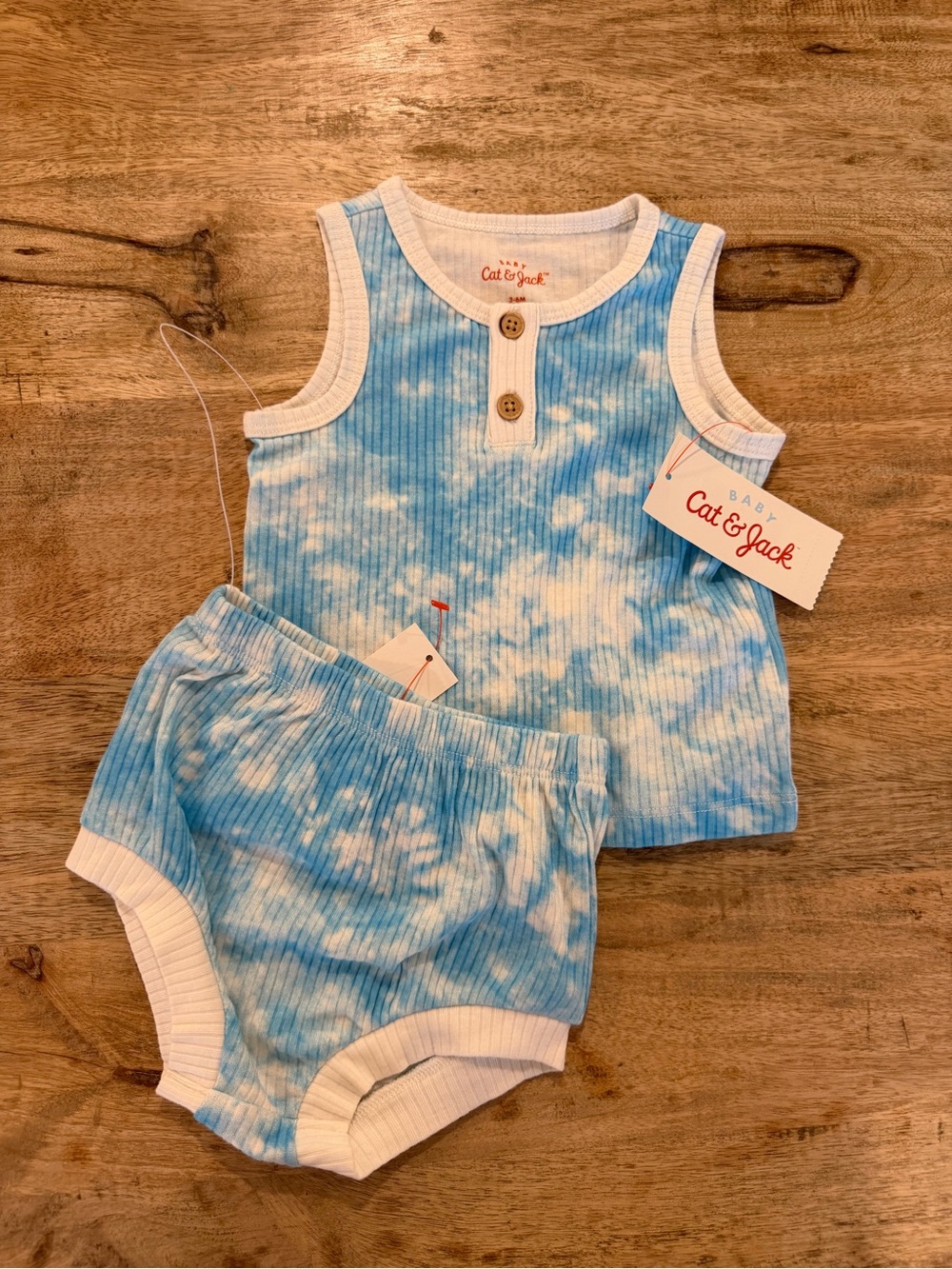 NWT | Cat & Jack Target |  0–3 Months |Blue Tie-Dye 2-Piece Outfit Set